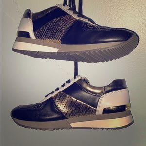 Michael Kors Black Gold and White Sneakers